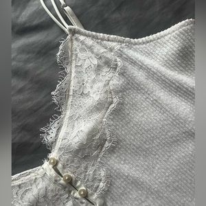 Abercrombie & Fitch Lace detail Cami Tank Top, Size: L, Color: White